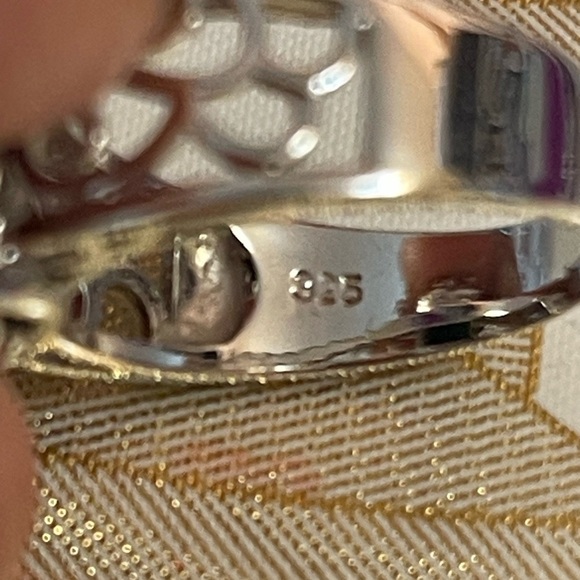 Sterling Silver 925 Green Quartz Gemstone Filigree Ring Size 9.75-10 Jewelry - Picture 4 of 8